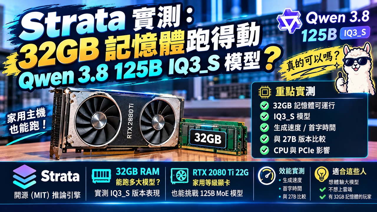 Strata實測: 32GB 記憶體跑得動 Qwen 3.8 125B IQ3_S 模型?